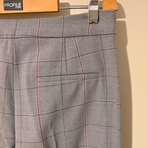 Maje straight-leg checked pants like new, gray, size M