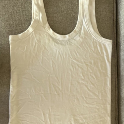 Alexander Wang Ribbed Tank Top, white, size M