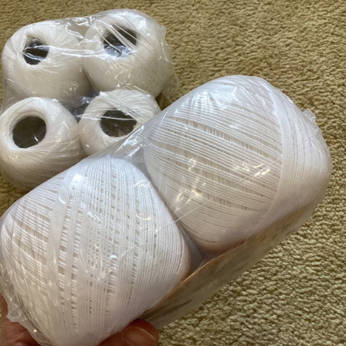 Cotton yarn new, pack of 8 for lace and fringes