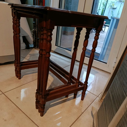 Three wooden side tables for living room like new