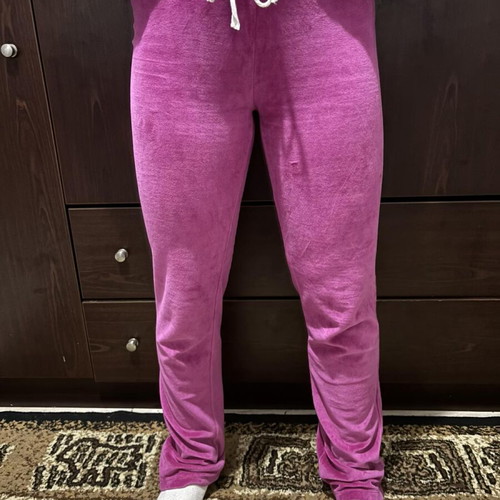 Pink velour flare pants Orchestra used