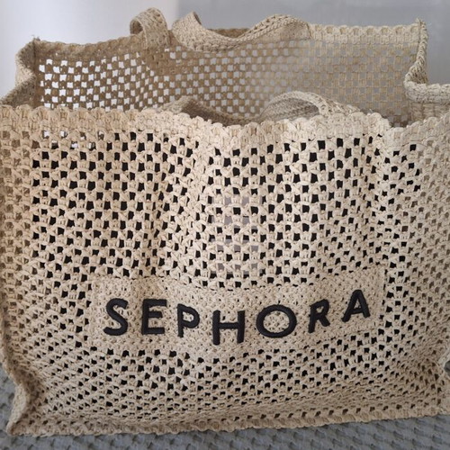 Sephora straw shoulder bag new, beige