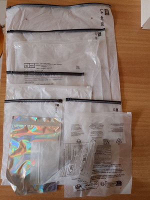 Zip Bags pack of 8 with 2 small gift bags without zip