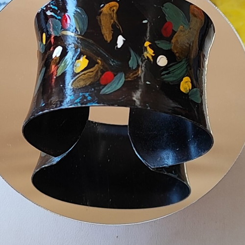 Hand-painted bracelet made of stainless metal like new