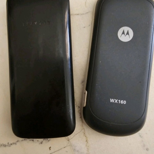 Motorola and Alcatel cell phones used, set of 2