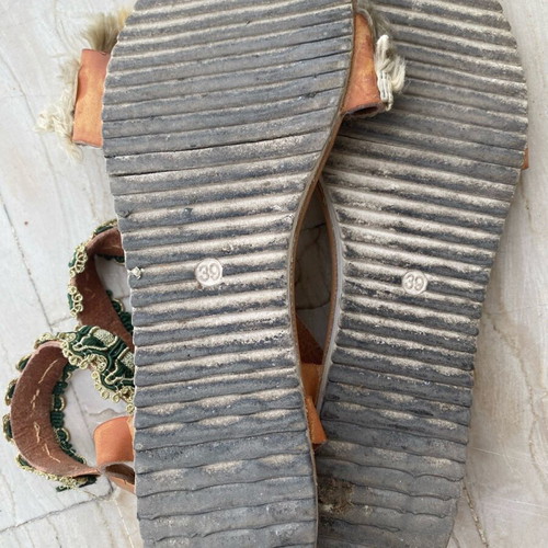 Dexim leather sandals handmade used size 39 beige