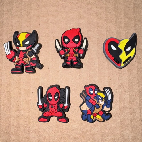 Deadpool X Wolverine Crocs charms, set of 5