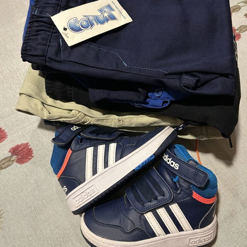 Kids Clothes Lot with Adidas High Sneakers size 25, like new