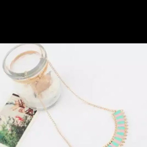 Vintage necklace in mint and pink, like new