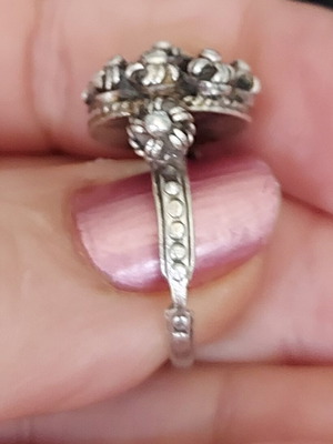 Стар възрожденски сребърен пръстен употребяван, размер 17,2 мм