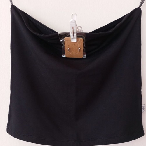 ISO Black Strapless Top like new with stainless steel earrings gift