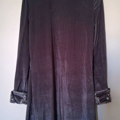 Velvet cardigan new size Medium gray with white flowers