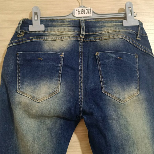 Jeans with black embroidery large like new