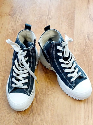 Refresh sneakers fabric ankle boots like new, black, size 39
