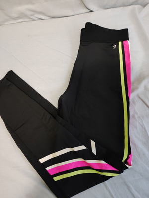 Sports leggings like new, black small with stripes and pocket