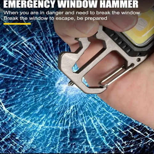 Survival multitool carabiner new with flashlight and multiple functions