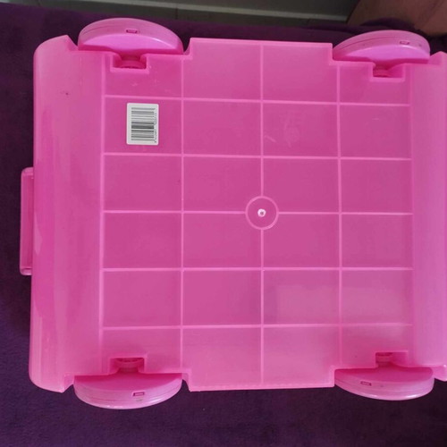 Children's storage box like new with wheels pink