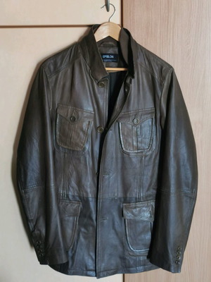 Leather jacket like new, Italian, brown, size medium
