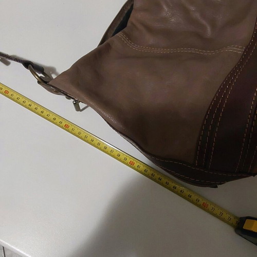 Shoulder bag like new, leather with leatherette details, beige and brown