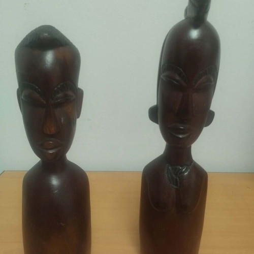 Authentic wooden African statues used from Congo