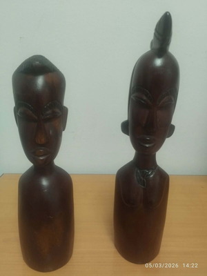 Authentic wooden African statues used from Congo