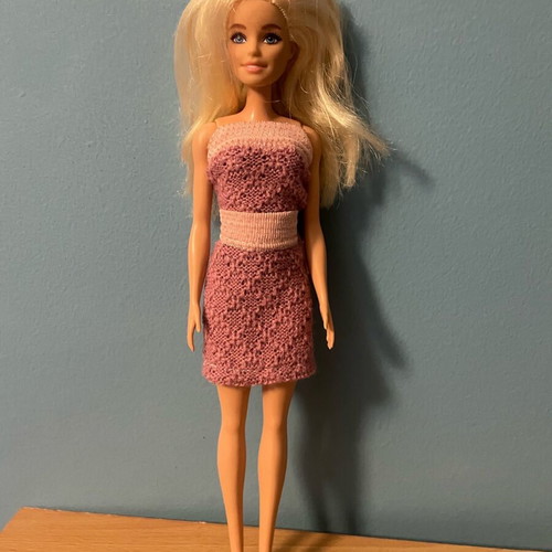 Barbie Mattel 2016 like new with crown and handmade dress