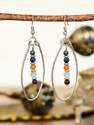 Boho earrings with colorful stones new