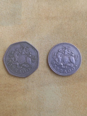 Barbados coins used, pack of 2, 1987–1988, nickel