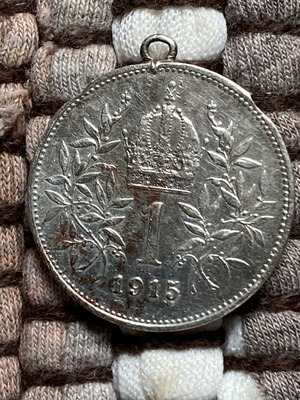 Austro-Hungarian Silver Coin 1 Corona used, Emperor Franz Joseph I