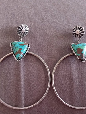 Zara earrings new, turquoise and silver