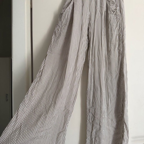 Striped palazzo pants like new, beige/white, size S
