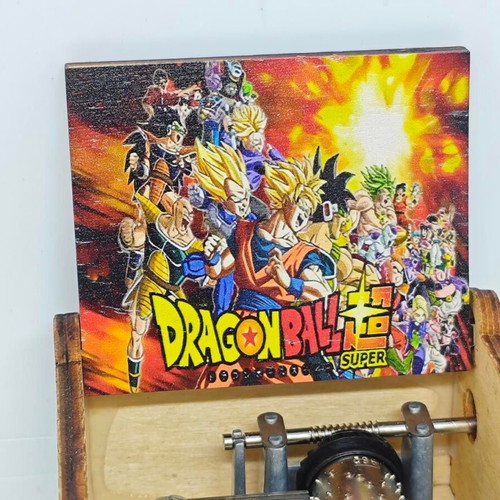 Dragon Ball Super music box like new, wooden with anime characters