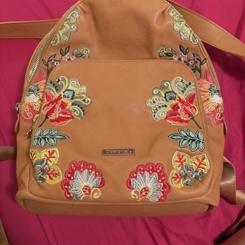 Desiqual Lima backpack like new, brown and colorful