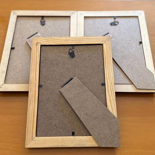 Set of 3 Silver Plated Wooden Photo Frames 13x18cm like new