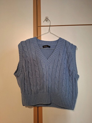 Calliope sleeveless sweater blue small new