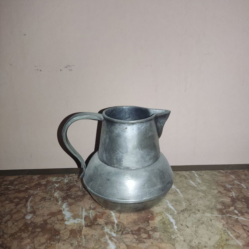 Vintage metal lagini measuring jug used
