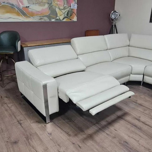 Torres corner sofa cream with electric relax mechanism and genuine leather