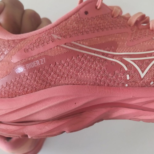 Mizuno Wave Rider 27 running shoes used, pink, size 42.5