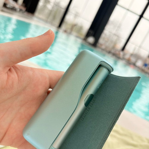 IQOS Iluma I Prime Breeze Blue used with leather and microfiber covers, scratches