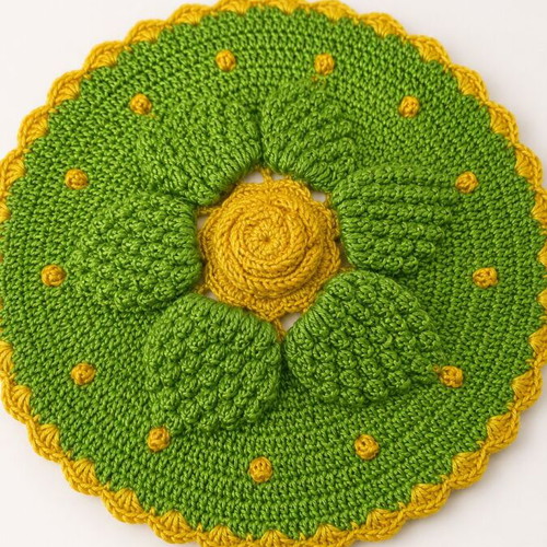 Handmade crochet covers for round chair cushions set of 2, like new