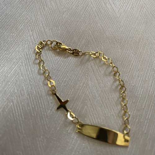 14k gold children's ID bracelet, 15 cm