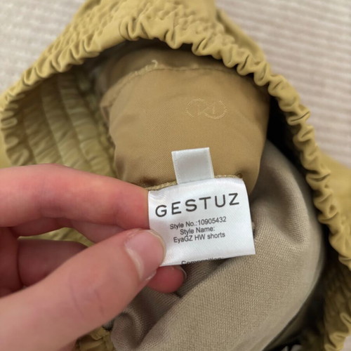 Gestuz shorts brand new, yellow with leathery texture, size 36