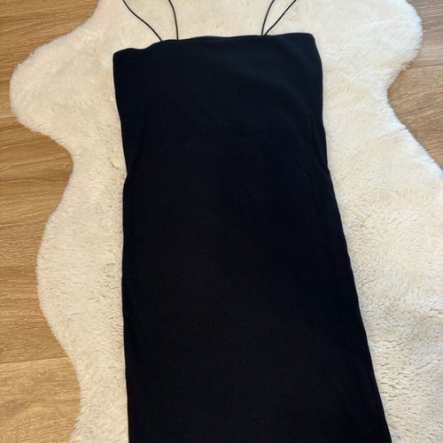 Black fitted rib dress Pull&Bear size S used