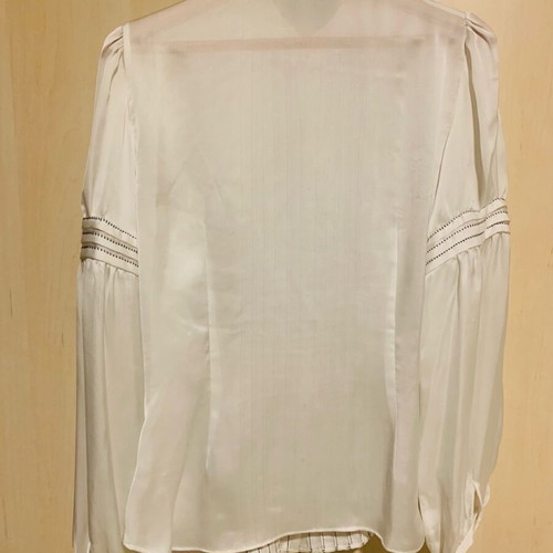 Zara satin shirt like new with embroidery and mao collar