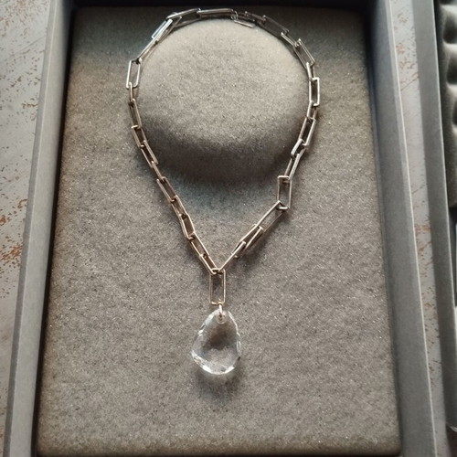 Daniel Swarovski Paris necklace new, silver with clear crystal