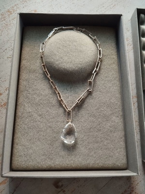Daniel Swarovski Paris necklace new, silver with clear crystal