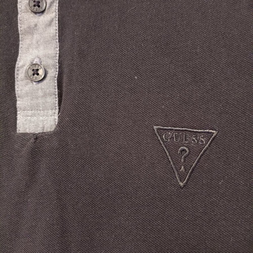 Guess Los Angeles men's polo shirt black with grey details, like new, size L