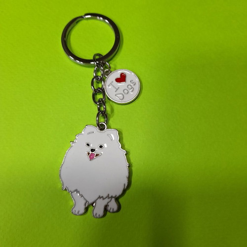 Keychain new white dog