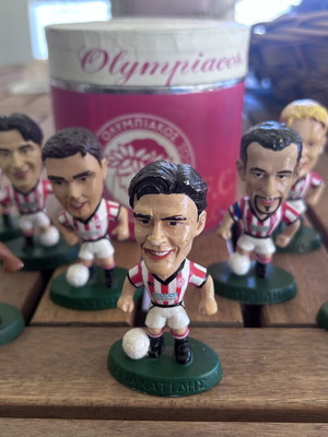 Olympiacos collectible football player figures set of 9 like new