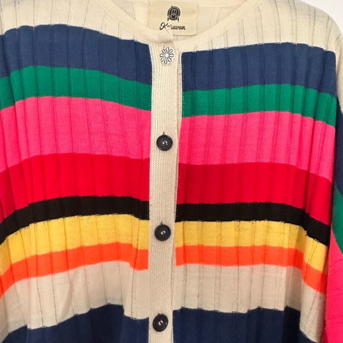 Karavan colorful knitted cardigan one size like new
